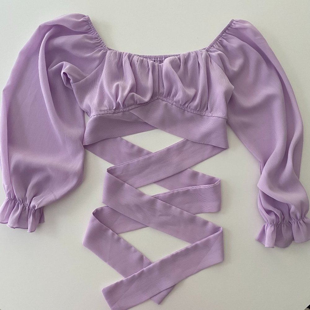 Off Shoulder Tie Knot Crop Top